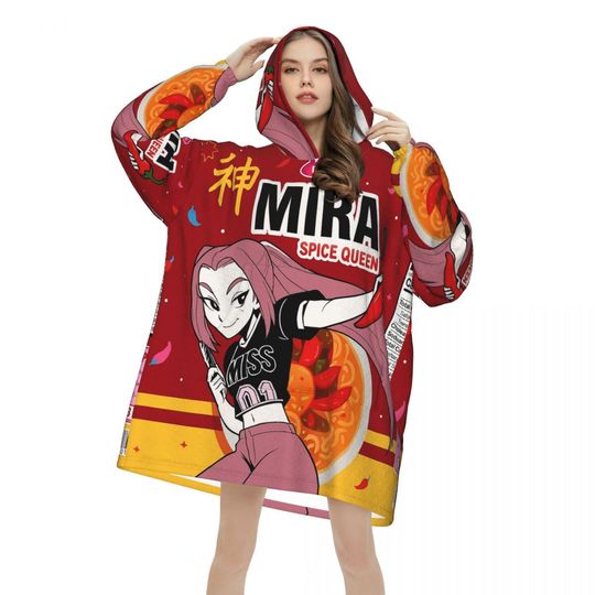 Discover Kpop Demon Hunters Ramen Mira Wearable Blanket Hoodie for Women Men
