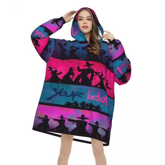 Discover Kpop Demon Hunters Saja Boys Wearable Blanket Hoodie for Women Men