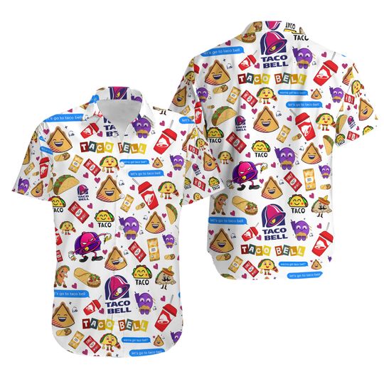 Taco Bell Button Shirt, Taco Bell Shirt, Taco Bell Shorts, Taco Bell Hawaiian Shirt, Taco Bell Gift, Taco Bell Shirt Men, Summer Shirt
