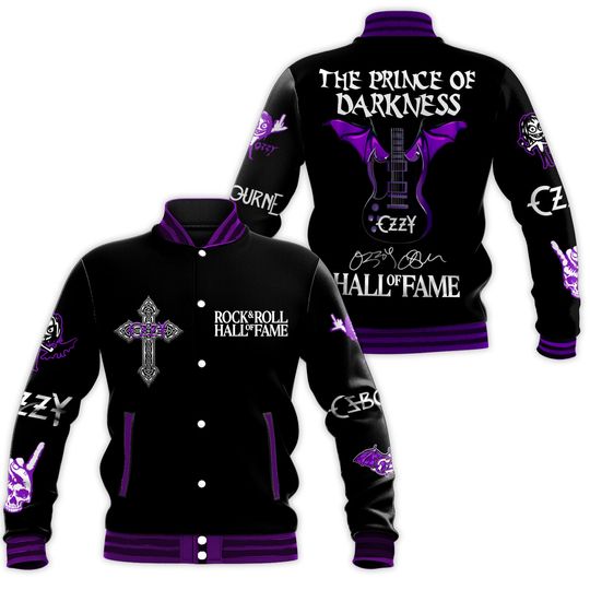Ozzy Osbourne The Prince Of Darkness Hall Of Fame Baseball Jacket