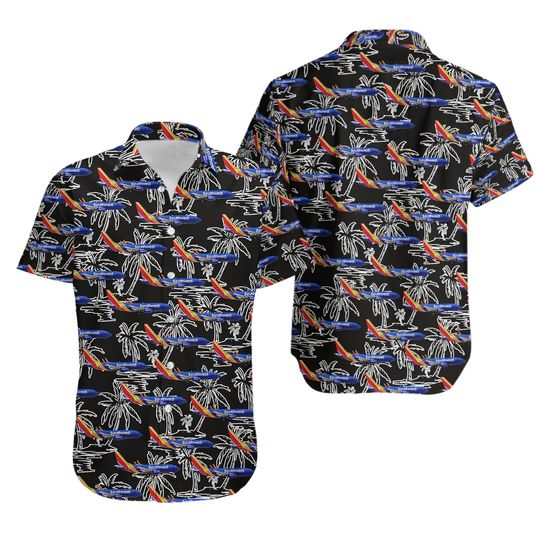 Southwest Airlines Boeing 737-7H4 Hawaiian Shirt, Hawaiian Shirt For Men, Dad Husband Veteran