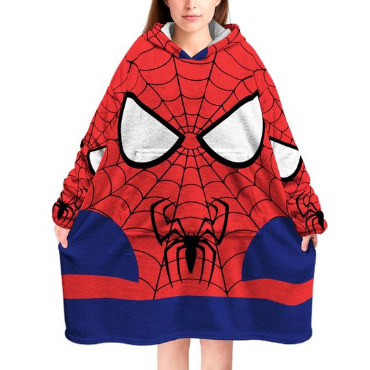 Spider Man Blanket Hoodie For Adult Kid, Christmas Gift Idea