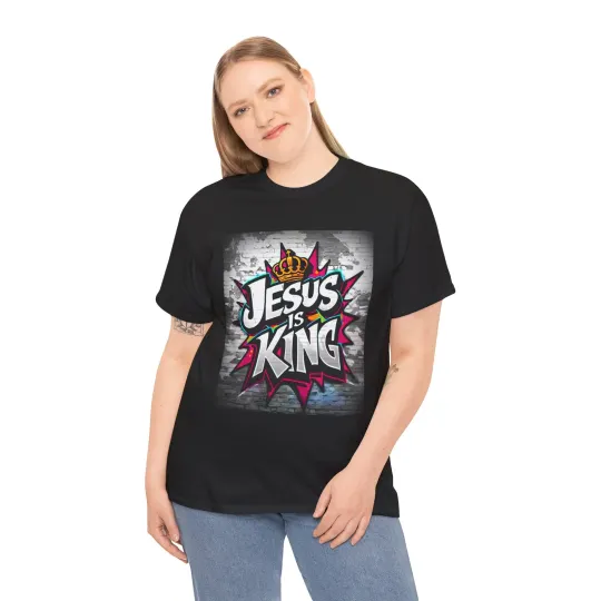 Discover Jesus is King Unisex Heavy T-Shirt, Christian Faith Apparel, Religious Gift