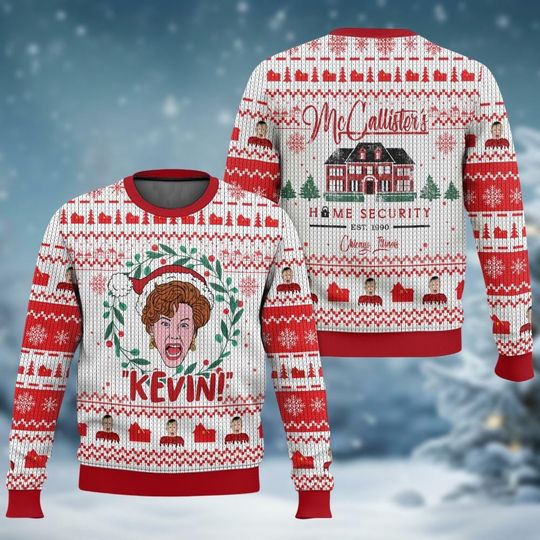 McCallister Home Security Ugly Sweater, Christmas Movie Sweater, Home Alone Kevin Shirt, McCallister Holiday Sweater, Xmas Movie Sweater
