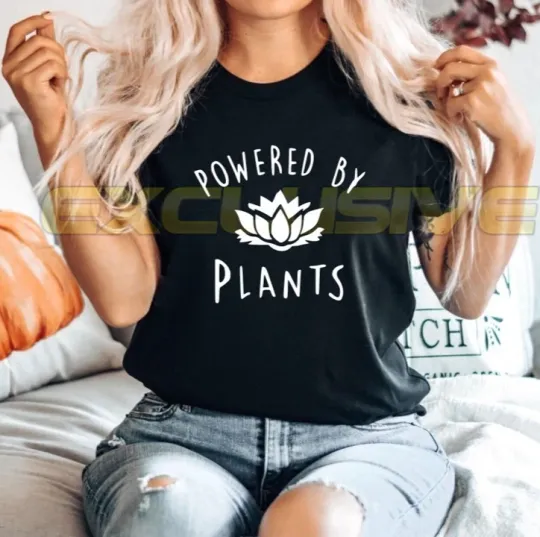 Discover Powered by Plants Unisex T-Shirt Healthy Herbivore Diet Fitness Clothing