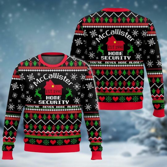McCallister Home Security Christmas Ugly Sweater, Kevin McCallister Wet Bandits Sweater, Movie Sweater, Xmas Sweater, Christmas Gift