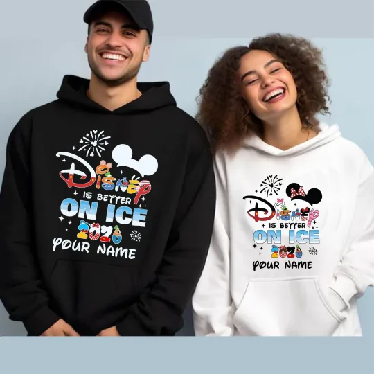 Discover Personalized Disney Is Better On Ice 2026 Hoodie, Disney Couple Unisex Hoodie