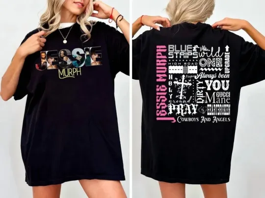 Discover Jessie Murph Tee, Worldwide Hysteria Tour 2025 Inspired Double Sided T-Shirt