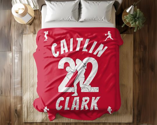 Caitlin Clark #22 Plush Velveteen Blanket