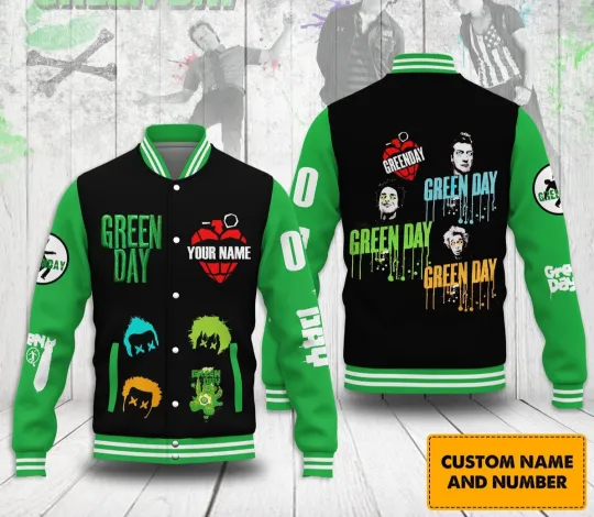 Green Day Fan Personalized Baseball Jacket