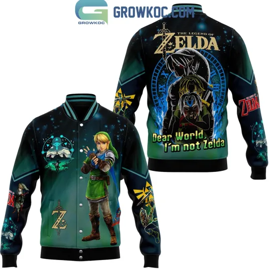 Discover The Legend of Zelda Dear World I’m Not Zelda Baseball Jacket