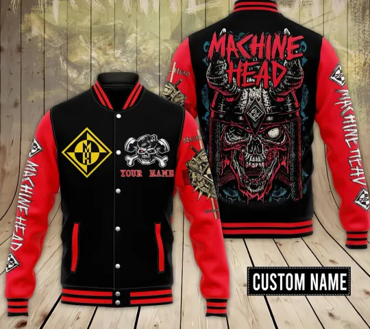 Machine Head Fan Skull Custom Baseball Jacket