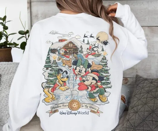 Discover Mickey Mouse And Friends Merriest Place In The World Christmas Sweatshirt