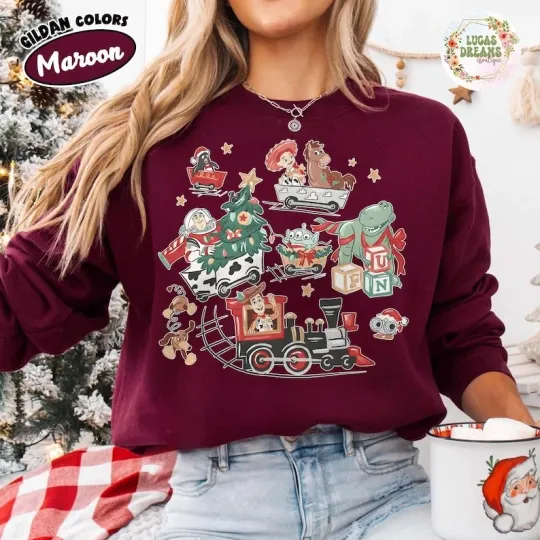 Discover Pixar Toy Story Merry Christmas Happy Holiday Family Xmas Gift Sweatshirt