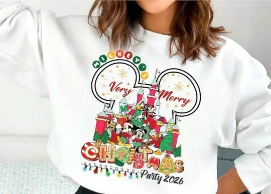 Mickey's Very Merry Christmas 2026 Joy To The World Xmas Gift Sweatshirt