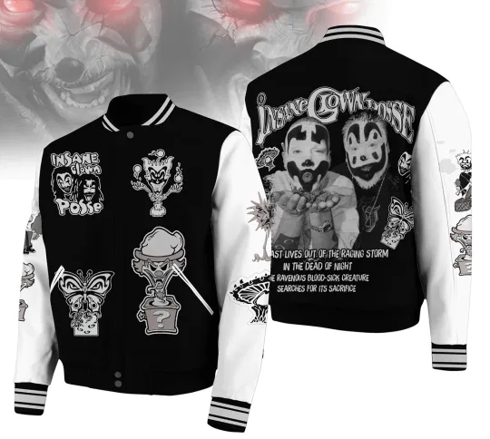 Discover Insane Clown Posse Bang! Pow! Boom! Rest In Peace Baseball Jacket
