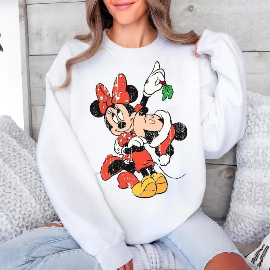 Discover Mickey Kissing Minniee Mouse Christmas Tis The Season To Be Jolly Sweatshirt