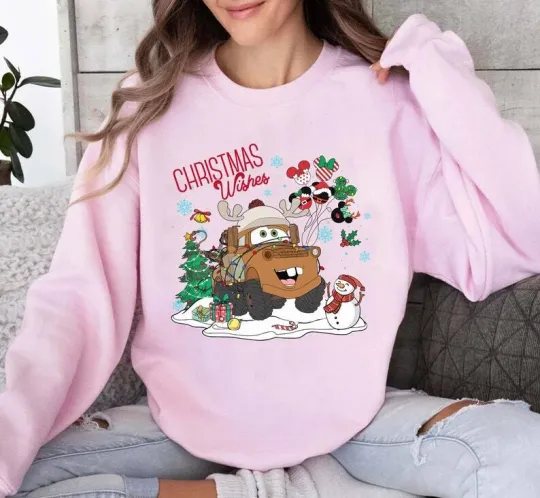Discover Vintage Pixar Cars Tow Mater Christmas Wishes Holiday Season Sweatshirt