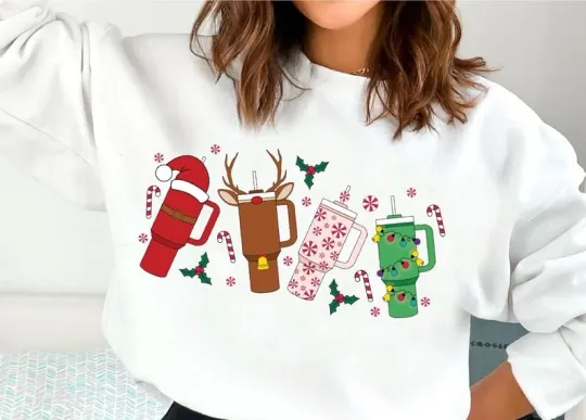Discover Christmas Coffee Tumblers Festive Hot Cocoa Merry Xmas Happy Holiday Sweatshirt
