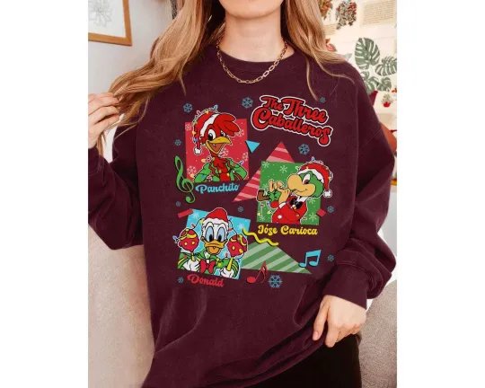 The Three Caballeros Christmas Donald Jose Carioca Panchito Pistoles Sweatshirt