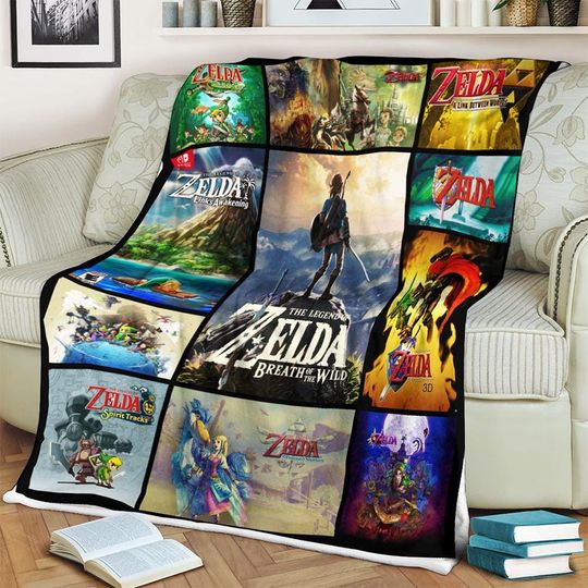 The Legend Of Zelda Fleece Blanket, Zelda Game Lovers Blanket, Gift for Fan
