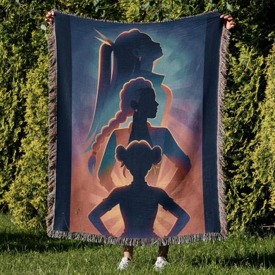 Discover Kpop Huntrix Inspired Woven Blanket, Kpop Demon Hunters Tapestry, Mira, Rumi, Zoey, Gift for Huntrix fans, Saja Boys Fans Gift