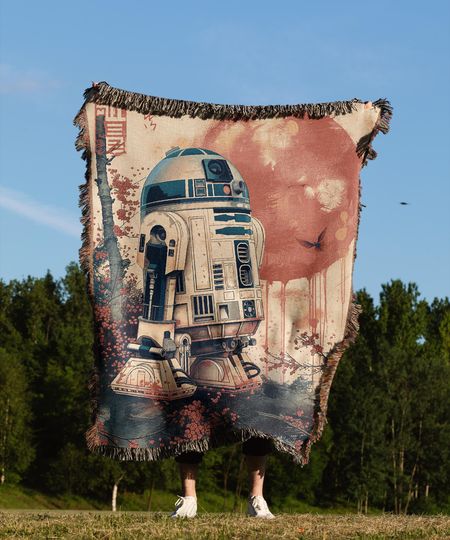 Star Wars Hand Woven Blanket | R2D2 Tapestry| Droid Poison