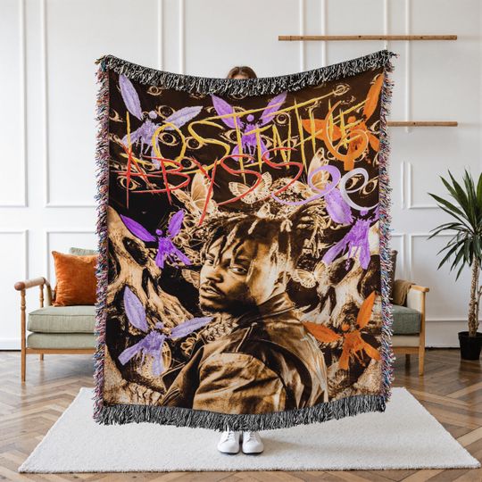 Discover Juice WRLD Woven Blanket, Rap Artist Blanket, Hip Hop Tapestry, Cozy Room Decor, Fan Gift, Emotional Aesthetic Blanket