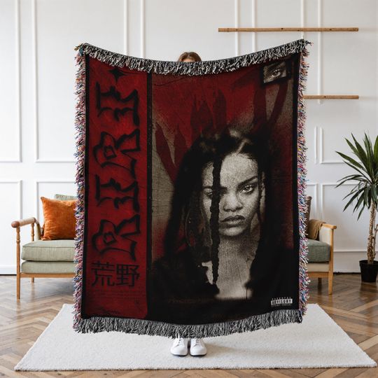 Discover Rihanna Woven Blanket, R&B Singer Blanket, Pop Icon Tapestry , Cozy Room Decor, Fan Gift, Celebrity Aesthetic Blanket