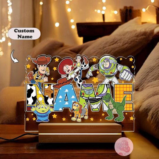Discover Personalized Night Light Custom Name Gift, Disney Pixar Toy Story Night Light, Disney Family Toy Story Room Decor,  Birthday Gift For Kids