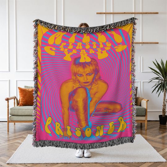 Miley Cyrus Woven Blanket, Pop Singer Blanket, Music Artist Tapestry, Cozy Room Decor, Fan Gift, Rockstar Aesthetic Blanket