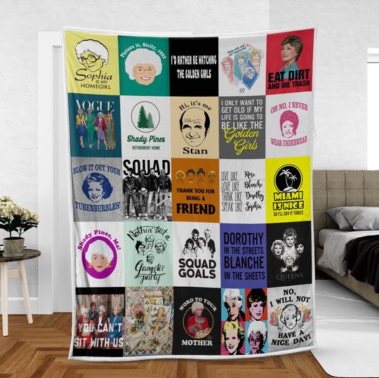Discover Stay Golden Fleece Blanket, 80s Sitcom Fleece Blanket, Stay Golden Blanket, Vintage Movie Gift for Fans