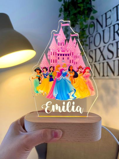 Discover Personalized Princess Castle Night Light: Nursery Decor, Kids Birthday Gift