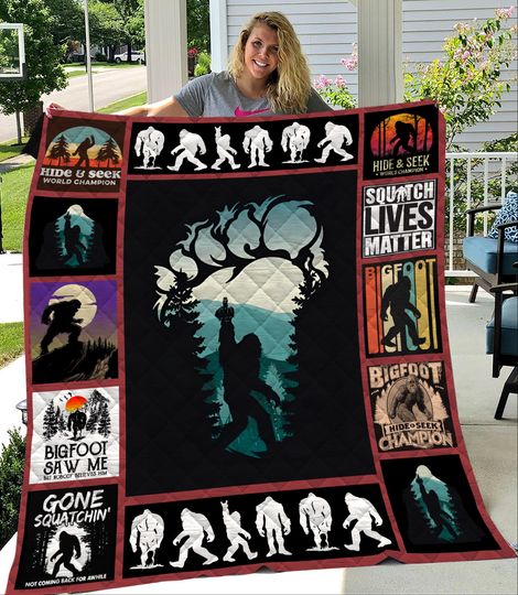 Discover Bigfoot I Hate People Sasquatch Monster Blanket, Sasquatch Fleece Blanket, Hiking Blanket, Bigfoot Blanket, Sasquatch Lovers Blanket