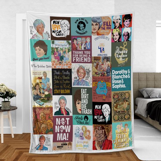 Discover Stay Golden 80s Sitcom Blanket, Stay Golden Fleece Blanket, Stay Golden Fleece Blanket, Vtg Movie Mink Sherpa Blanket