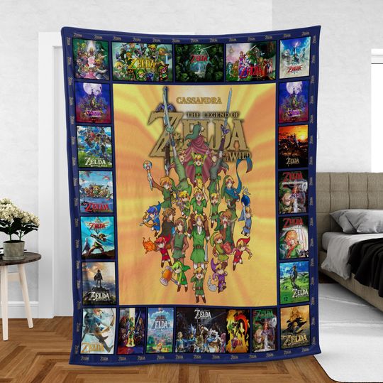 The Legend Of Zelda Fleece Blanket, Zelda Fleece Blanket, Gift for Fan