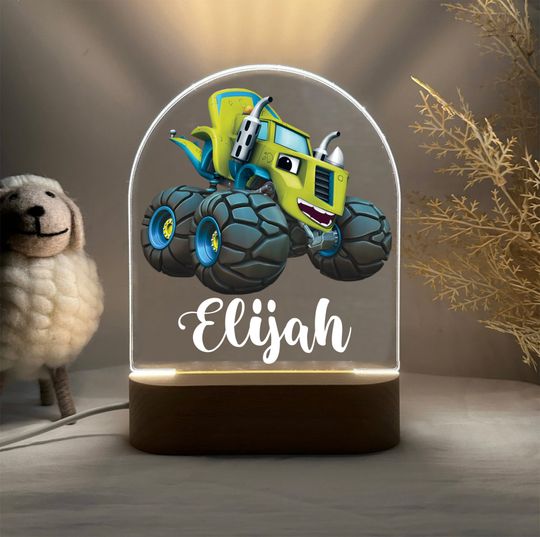 Discover Personalized Monster Truck Night Light: Kids Room Decor