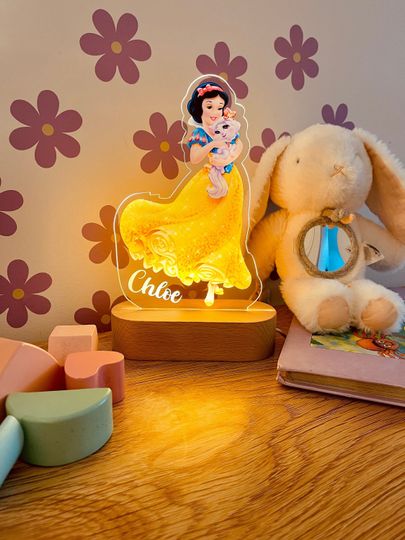 Discover Personalized Snow White Night Light: Kids Nursery Decor