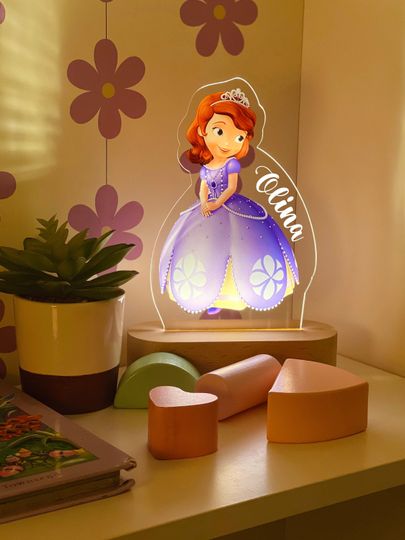 Discover Personalized Princess Sofia Night Light - Kids Nursery Decor