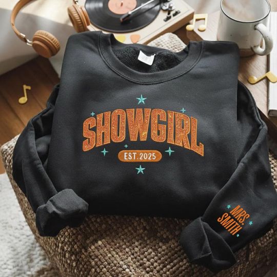 Discover Embroidered Life of a Showgirl Shirt, Orange Show Girl Shirt, Showgirl Era shirt, life of a showgirl Sweatshirt, Glitter Applique, showgirl