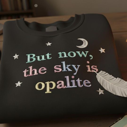 Discover Embroidered But Now The Sky Is Opalite Shirt, Dancing Through The Lightning Strike, Song Lyrics Shirt, in my showgirl era, showgirl shirt