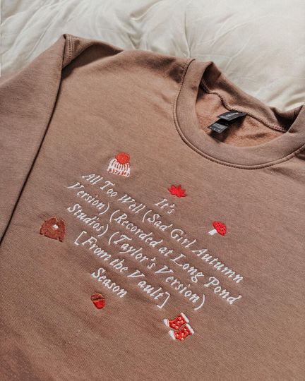 Discover It's All Too Well Season embroidered crewneck sweatshirt