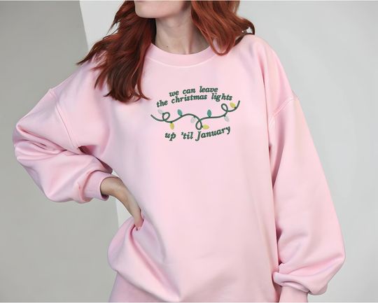 Embroidered taylorrrr version Christmas Lights Sweatshirt - Cozy Holiday Pullover