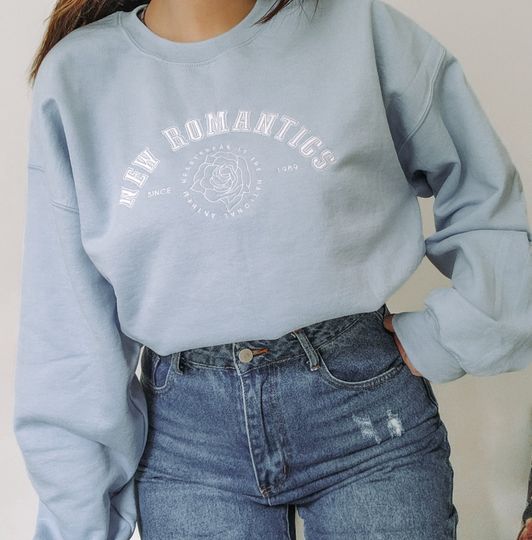 Discover New Romantics | Embroidered Sweatshirt Merch, Lyrics, 1989, Gift