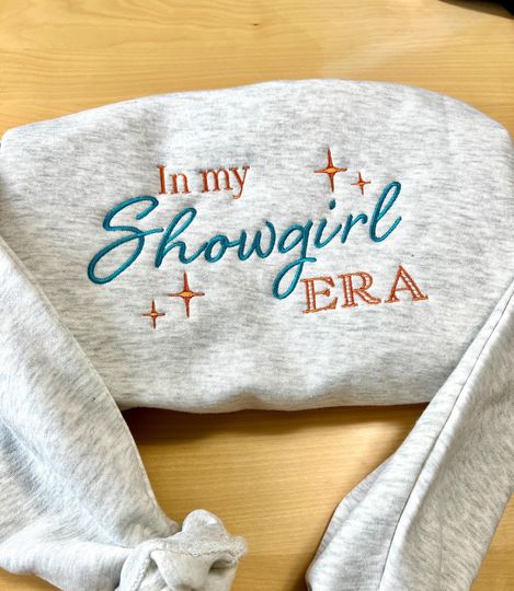 Discover Embroidered In My Showgirl Era Youth Crewneck/Pullover, Showgirl Life Sweatshirt. Life Of a Showgirl, Concert Shirt, Tready sweatshirt