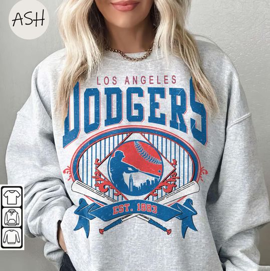Discover Vintage 90s Style Los Angeles Dodgers Sweatshirt, Los Angeles Dodgers Baseball Crewneck, Dodgers Shirt, Football Fan Sweatshirt MLB Shirt