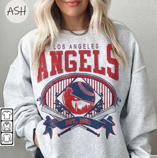 Discover Vintage 90s Style Los Angeles Angels Baseball Sweatshirt, Los Angeles Crewneck, Sports Team Shirt, Baseball Fan Sweatshirt, MLB Shirt