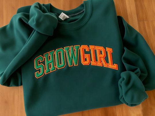 Discover Embroidered Showgirl Sweatshirt, Life of a Sweatshirt,Orange Show Girl Shirt,Showgirl Era shirt,Shirt for Concert,showgirl merch
