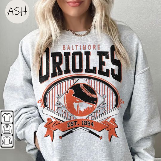 Discover Vintage 90s Style Baltimore Orioles Sweatshirt, Baltimore Crewneck, Sports Team, Baltimore Orioles Baseball Fan Sweatshirt, MLB Shirt