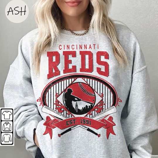 Discover Vintage 90s Style Cincinnati Reds Baseball Sweatshirt, Cincinnati Reds Baseball  Crewneck, Football Fan Sweatshirt MLB Shirt